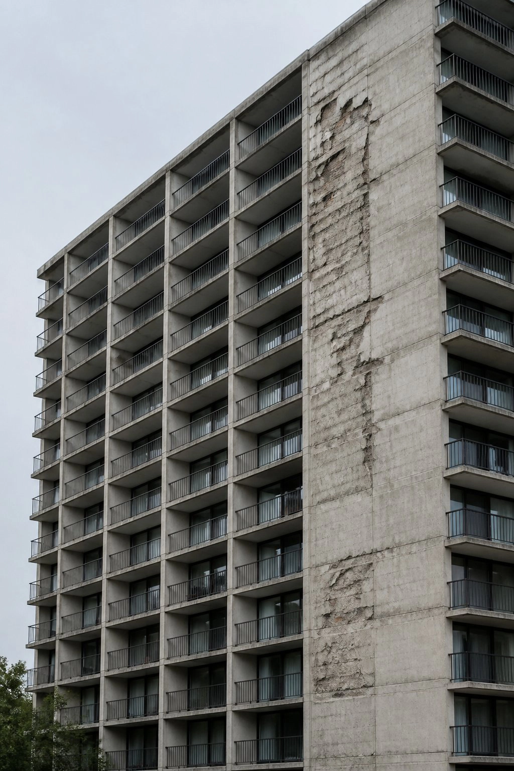 Facade restoration for concrete high-rise building with wall cracking damage in Manhattan